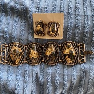 1940 jewelry bracelet and earring set